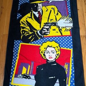 VTG 1990 Dick Tracy Beach Towel Madonna Breathless Mahoney Disney Franco 90s